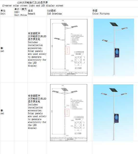 Kenya 12-meter smart solar street light project