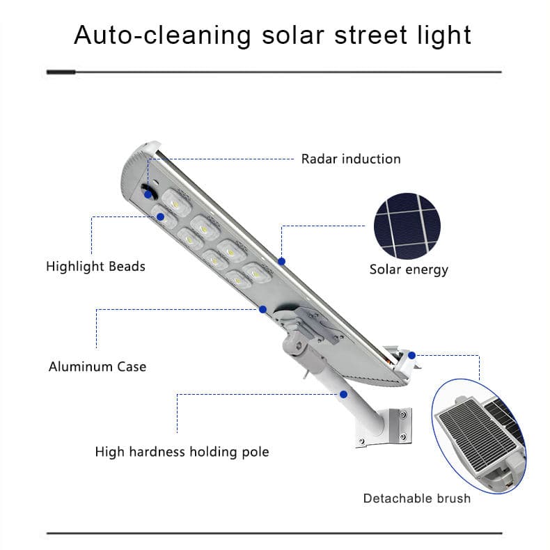 Self-cleaning Integrated Solar Street Light