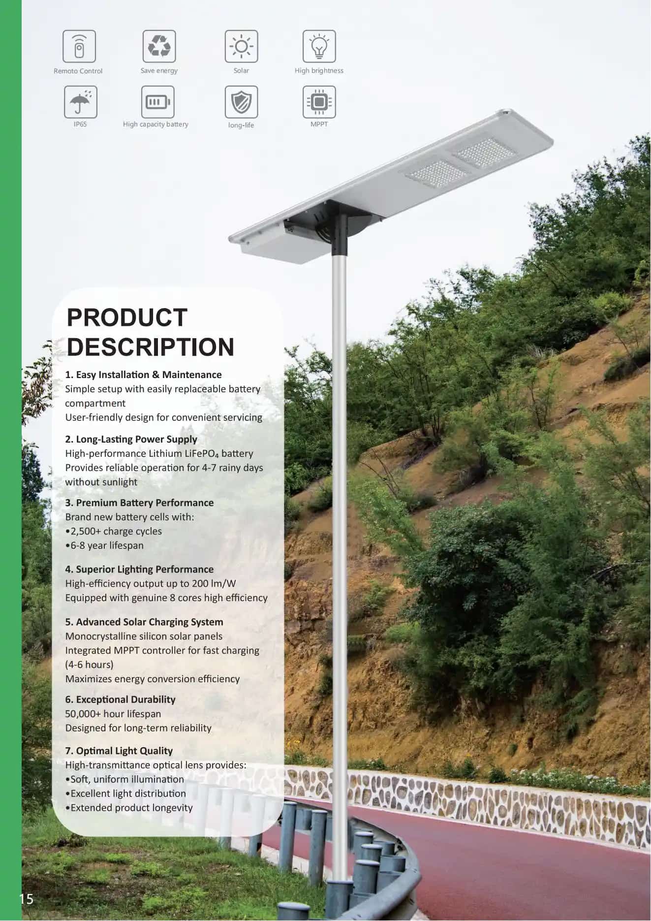 ALL IN ONE Solar Street Light 100W 