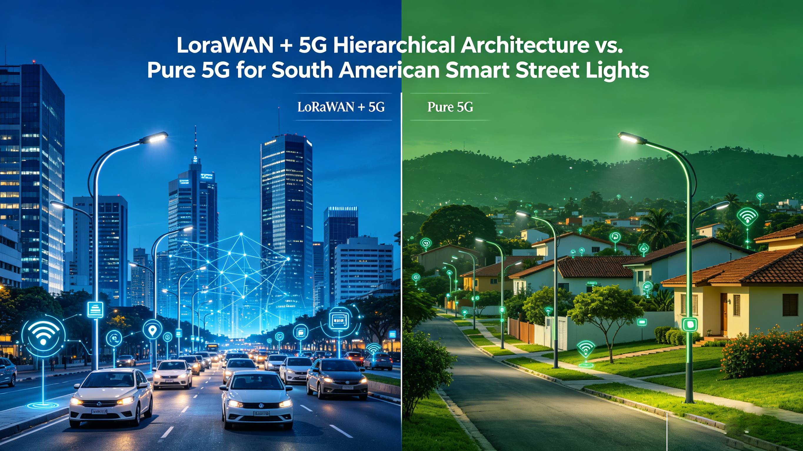 Communication Selection for Smart Streetlights in South America: Why a Layered LoRaWAN+5G Architecture Is More Realistic Than a Pure 5G Solution