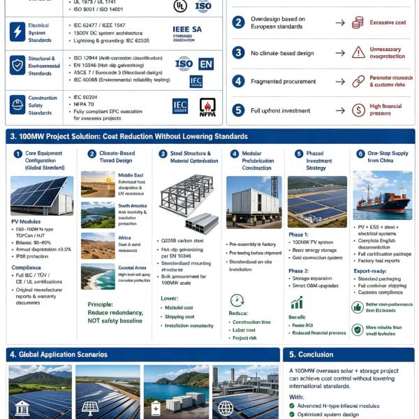 100MW Utility-Scale Solar + Energy Storage Solution