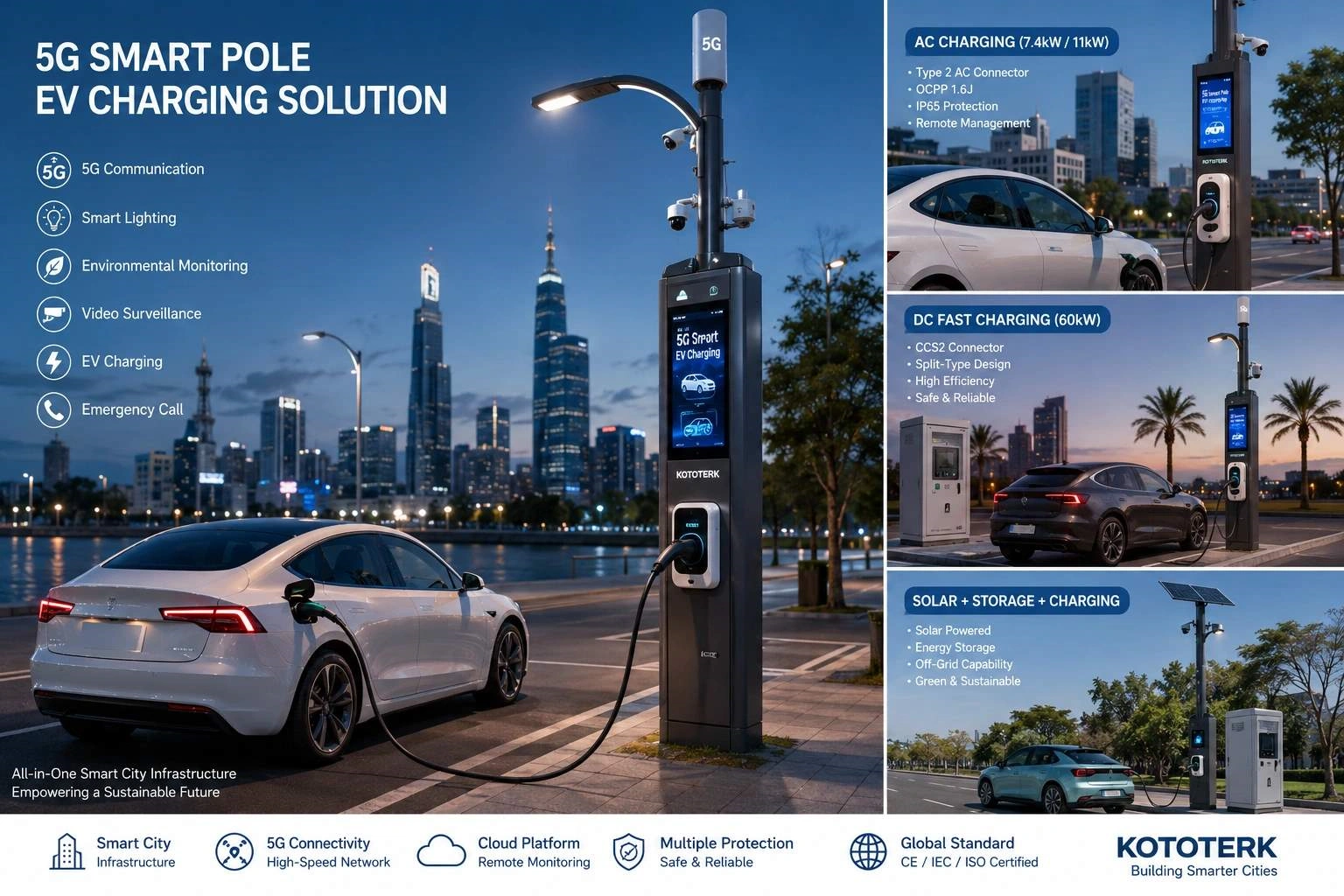 5G Smart Street Light EV Charging Solutions (2026) | AC & DC Smart Pole Charging Guide