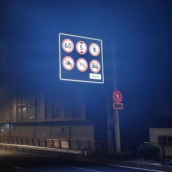 LED Illuminated Road Sign Pole