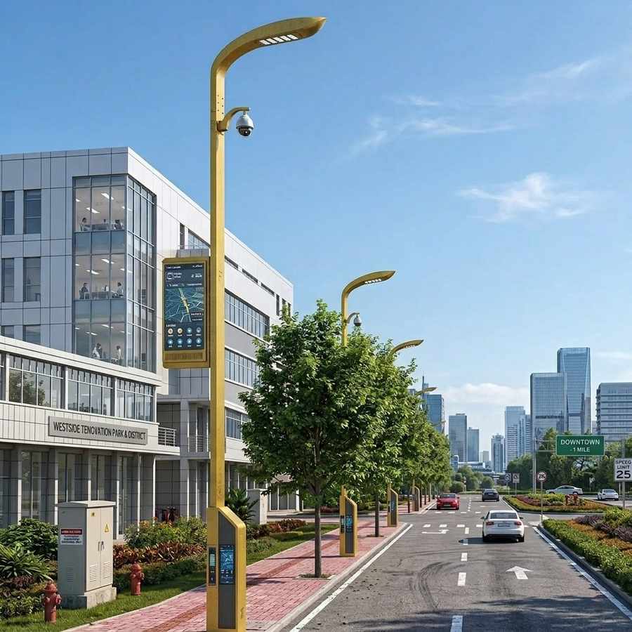 5G Smart Street Light coastal promenade